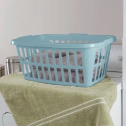 1.5 Bu Laundry Basket Pewter Aqua - Brightroom™ -Decorate Storage Shop GUEST 03a24a93 0b0a 43d8 b5de 1451a1073e06