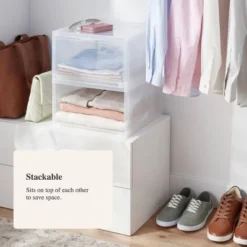 Stackable Large Bin Front Opening Clear - Brightroom™: Transparent Utility Storage, 19 Volume, Stackable -Decorate Storage Shop GUEST 09f1c98f 252d 41a1 b5d1 c8454577430d