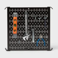 16" Square Metal Pegboard - Brightroom™: Wall & Garage Storage Organizer, Carbon Steel, Black, 100 Lb Capacity -Decorate Storage Shop GUEST 18317b39 7a8a 4c50 8218 5ba6f930281c