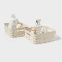 2pk Wave Medium Decorative Basket Cream - Brightroom™ -Decorate Storage Shop GUEST 18abc29c cd2a 4b08 abdf 83a9eadf43a1
