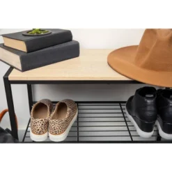 3 Tier Shoe Rack Black Metal With Natural Wood - Brightroom™ 17 3 Tier Shoe Rack Black Metal With Natural Wood - Brightroom™ -Decorate Storage Shop GUEST 25c02cd7 83d7 43ab b1c5 e81b1f1b8427