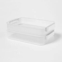 Click In Place 6.7qt Clear Shallow Plastic Storage Bin With White Latch For Home And Office Organization - Brightroom™ -Decorate Storage Shop GUEST 26e19bcd f9a2 4375 87c1 9d243f92c9d4