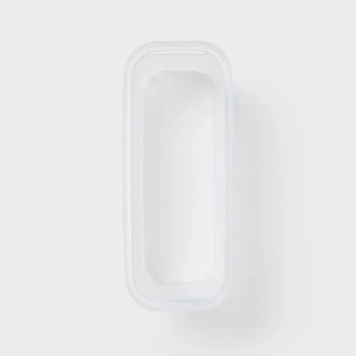 2pk Slim Open Storage Bins Clear - Brightroom™: Stackable Plastic Utility Tubs, 7.1 Volume, Nesting, Spot Clean 2 2pk Slim Open Storage Bins Clear - Brightroom™: Stackable Plastic Utility Tubs, 7.1 Volume, Nesting, Spot Clean - Image 2