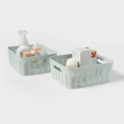 2pk Wave Medium Decorative Basket Mint Green - Brightroom™ -Decorate Storage Shop GUEST 2e56a169 a339 4bae 9f0b 0a12fcf63ee8