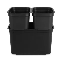 26.2qt Heavy Duty Storage Bin - Brightroom™: Black Plastic, Stackable & Portable, Universal Storage Solution -Decorate Storage Shop GUEST 324302bf a70e 4b48 af87 0bb0a8e283d5