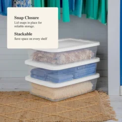 28qt Clear Under Bed Storage Box White - Brightroom™ -Decorate Storage Shop GUEST 33752212 3bd0 43e7 a857 873cbdc95ff5