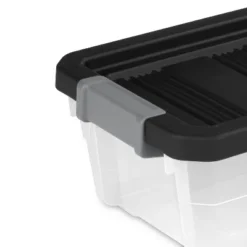 16qt Heavy Duty Latching Clear Storage Box - Brightroom™: Portable Plastic Bin, Universal Storage, Black, Lidded -Decorate Storage Shop GUEST 34a02fae a48a 473f aef7 b9619635f088