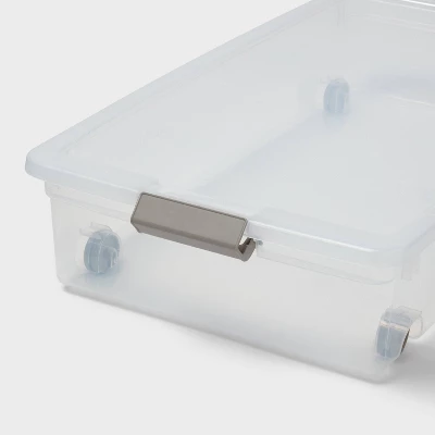 60qt Latching Clear Storage Box With Gray Latches - Brightroom™ 2 60qt Latching Clear Storage Box With Gray Latches - Brightroom™ - Image 2