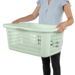 2bu Laundry Basket Green - Brightroom™: Portable Plastic Clothes Organizer With Built-In Handles, 70.4L Capacity -Decorate Storage Shop GUEST 419217f6 77d4 416a 95d3 5847774d5d91