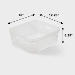 2pk Medium Open Storage Bins Clear - Brightroom™: Plastic Utility Tubs, Portable Universal Storage, 13.2 Volume Capacity -Decorate Storage Shop GUEST 419d1d1c 1fcb 4894 a179 5649851b4eab