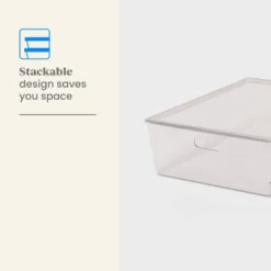 26L Stacking Clear Bin With Lid - Brightroom™: Plastic, Stackable, Universal Storage, 21.53" X 14.92" X 5.9" -Decorate Storage Shop GUEST 45118b5c 8c98 410e 9a14 28f411e5270a