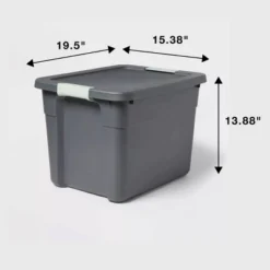 12gal Latching Storage Tote - Brightroom™: Stackable Gray Utility Bin With Lid, Portable Universal Organizer -Decorate Storage Shop GUEST 48fed73c a16f 46a5 9ad3 94e9c30742ea