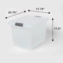 Large Frosted Latching Storage Box - Brightroom™: Stackable Clear Tote, 76L Capacity, Polypropylene, Universal Storage -Decorate Storage Shop GUEST 5f3a33cb 8af8 4e67 a7ae b359e83eb08e