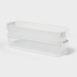 Click In Place 3qt Shallow Slim Plastic Storage Bin For Home And Office Organization Green Tint - Brightroom™ -Decorate Storage Shop GUEST 60b78de5 a10b 42a0 81a0 1cc1253ce279