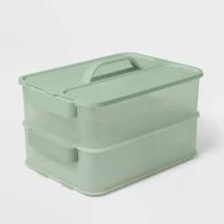 Click In Place 10qt Plastic Storage Bin For Home And Office Organization Green Tint - Brightroom™​ -Decorate Storage Shop GUEST 6c756ada ee75 4ac0 b6d2 f141471256a7