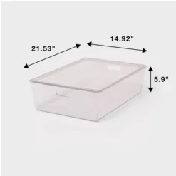 26L Stacking Clear Bin With Lid - Brightroom™: Plastic, Stackable, Universal Storage, 21.53" X 14.92" X 5.9" -Decorate Storage Shop GUEST 85cf5793 f88f 4998 b98c f4704bdf204a