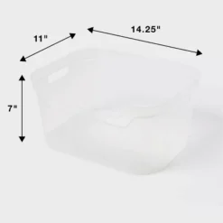 Large Open Front Storage Bin Clear - Brightroom™: Plastic, Portable, Nesting, Universal Storage, 14.5 Volume Capacity -Decorate Storage Shop GUEST 8ad6cc5a b0b4 43b6 a98f fd315674ced2