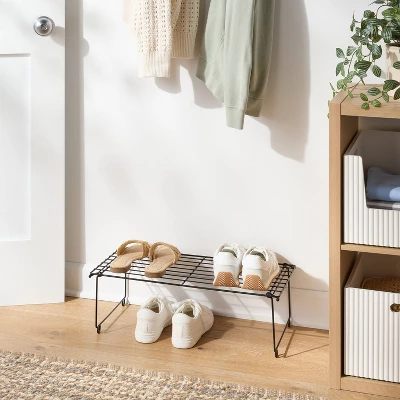 Stackable Single Shoe Rack Black - Brightroom™ 1 Stackable Single Shoe Rack Black - Brightroom™