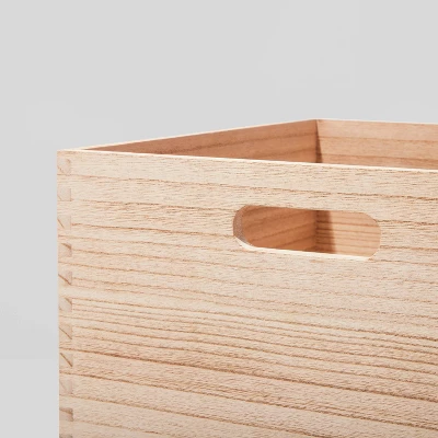 Large Decorative Light Wood Crate Natural - Brightroom™ 2 Large Decorative Light Wood Crate Natural - Brightroom™ - Image 2