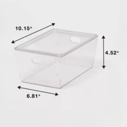 4L Stacking Clear Bin With Lid - Brightroom™: PET, Lidded, Stackable, Universal Storage, 10.15"x6.81"x4.52" -Decorate Storage Shop GUEST 97abf7a3 80b7 45fd b0af 06eed6edf00a