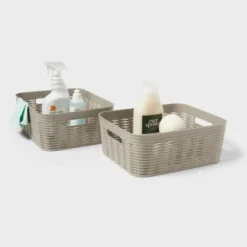 2pk Wave Medium Decorative Basket Gray - Brightroom™ -Decorate Storage Shop GUEST 9a90595b 9762 4a0a 8121 32425a4a5b90