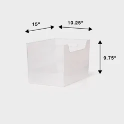 XL Multipurpose Storage Bin Clear - Brightroom™: Polypropylene Utility, 1499 Volume, 9.75" H, 15" W, 10.25" D -Decorate Storage Shop GUEST 9b2ee6c7 1f9b 4d9b 8f51 e3f0952399f9