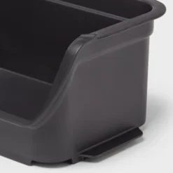 2.3qt Open Front Stackable Storage Bin - Brightroom™: Portable Black Utility Basket, Universal Storage, 4" Height -Decorate Storage Shop GUEST 9bfd83ca 63e2 47bf 8c74 22893cc669c7