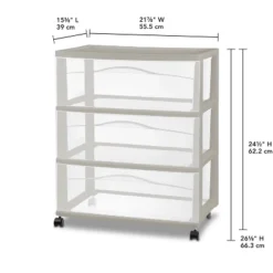 3 Drawer Wide Cart Spaceship Gray - Brightroom™ -Decorate Storage Shop GUEST a9bc6de3 2aac 4d2e adb9 0c04fe9bcf2a