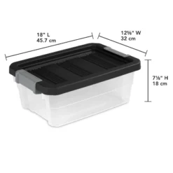 16qt Heavy Duty Latching Clear Storage Box - Brightroom™: Portable Plastic Bin, Universal Storage, Black, Lidded -Decorate Storage Shop GUEST ae0871b6 5f27 4f07 a864 0d3c84c3cdfc