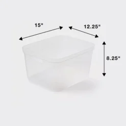 Large Open Storage Bin Clear - Brightroom™: Plastic, Portable, Nesting, Universal Storage, 20.4 Volume, 15x12.25x8.25 -Decorate Storage Shop GUEST ae6a255b 79f2 41bd a01d f31e54347a04