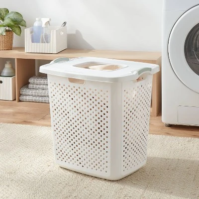 BR XL Lamper With Lid White With Daydream Green Handles - Brightroom™ 1 BR XL Lamper With Lid White With Daydream Green Handles - Brightroom™