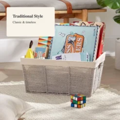 17" X 12" X 8" Large Woven Twisted Paper Rope Tapered Basket Gray - Brightroom™ -Decorate Storage Shop GUEST c7571cc9 f898 4260 b342 26d81c859c6c