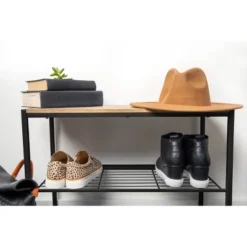 3 Tier Shoe Rack Black Metal With Natural Wood - Brightroom™ 16 3 Tier Shoe Rack Black Metal With Natural Wood - Brightroom™ -Decorate Storage Shop GUEST c78940d7 09ac 4528 9c99 1acfbc7d38b2