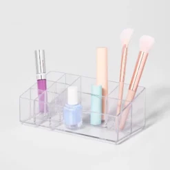Bathroom Plastic 9 Slot Mixed Cosmetic Organizer Clear - Brightroom™: Makeup & Vanity Organizer Tray For Bathroom Countertop -Decorate Storage Shop GUEST c86e60e2 e1c8 4070 8398 113e68427840