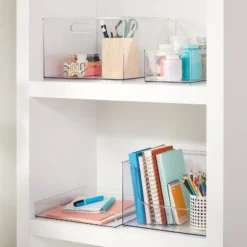 12" X 6" X 4" All Purpose Storage 1/2 Storage Bin - Brightroom™: Clear Plastic Decorative Container, No Assembly Required