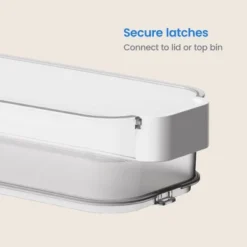 Click In Place 3qt Clear Shallow Slim Plastic Storage Bin With White Latch For Home And Office Organization - Brightroom™ -Decorate Storage Shop GUEST d901ff7b 37d4 401c 87f5 e3cadb61a7b5