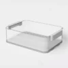 Click In Place 10qt Clear Plastic Storage Bin With White Latch For Home And Office Organization - Brightroom™​