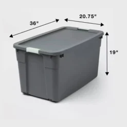 45gal Latching Storage Tote - Brightroom™: Portable Plastic Container With Lid, Universal Storage, Gray, 45 Gallon Capacity -Decorate Storage Shop GUEST e59219fb 3fdd 467e a3eb ab84cb95177a