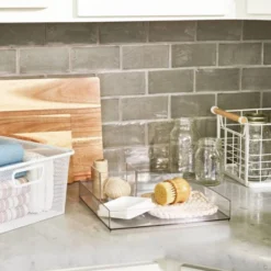 12'' X 12'' X 2" All Purpose Storage Tray - Brightroom™: Clear Plastic Bathroom Organizer Tray -Decorate Storage Shop GUEST e97967d9 f494 4fbb a8b2 62fc72dca9e6