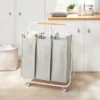 Rolling Triple Sorter - Brightroom™: Multicolor Laundry Hamper With Wheels, Polyester & Steel Frame, 3 Sorter Bags