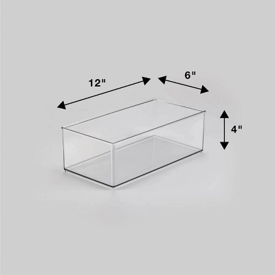12" X 6" X 4" All Purpose Storage 1/2 Storage Bin - Brightroom™: Clear Plastic Decorative Container, No Assembly Required 3 12" X 6" X 4" All Purpose Storage 1/2 Storage Bin - Brightroom™: Clear Plastic Decorative Container, No Assembly Required - Image 3