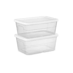 16qt Clear Storage Box With Lid White - Brightroom™ -Decorate Storage Shop GUEST f5a25326 c8c3 4369 bece 02ea80a39123